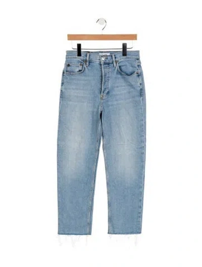 Pre-owned Re/done High-rise Straight Leg Jeans In Blue