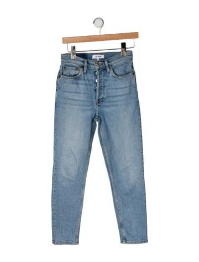 Pre-owned Re/done High-rise Straight Leg Jeans In Blue