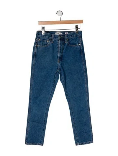 Pre-owned Re/done High-rise Straight Leg Jeans In Blue