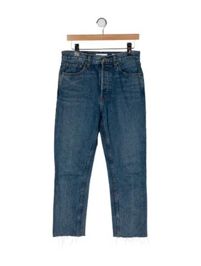Pre-owned Re/done High-rise Straight Leg Jeans In Blue