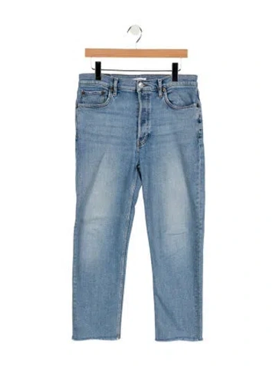 Pre-owned Re/done High-rise Straight Leg Jeans In Blue