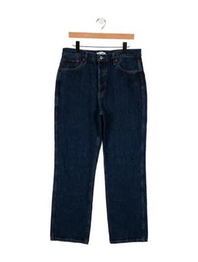 Pre-owned Re/done High-rise Straight Leg Jeans In Blue
