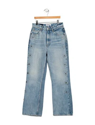 Pre-owned Re/done High-rise Straight Leg Jeans In Blue