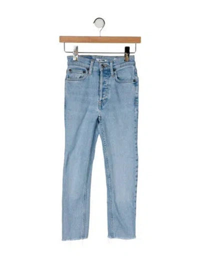 Pre-owned Re/done High-rise Straight Leg Jeans In Blue