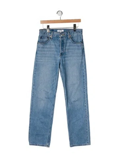 Pre-owned Re/done High-rise Straight Leg Jeans In Blue