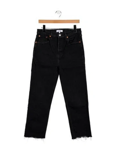 Pre-owned Re/done High-rise Straight Leg Jeans In Blue