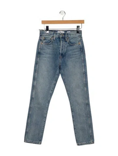 Pre-owned Re/done High-rise Straight Leg Jeans In Blue