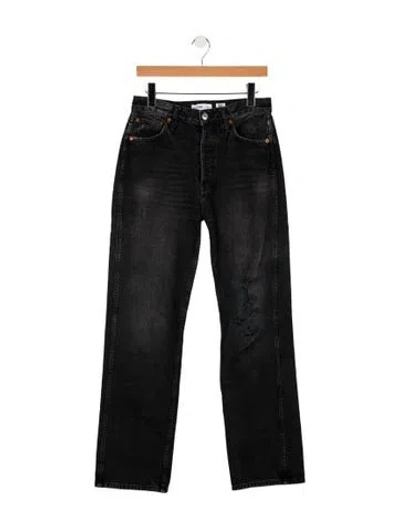 Pre-owned Re/done High-rise Straight Leg Jeans In Blue