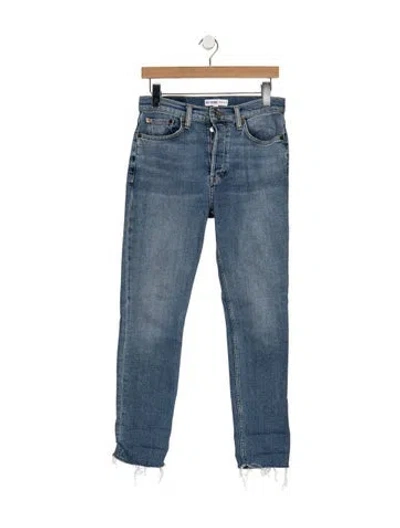 Pre-owned Re/done High-rise Straight Leg Jeans In Blue