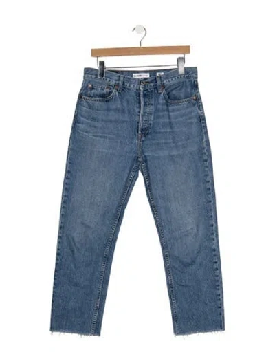 Pre-owned Re/done High-rise Straight Leg Jeans In Blue