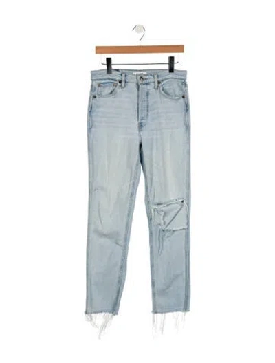 Pre-owned Re/done High-rise Straight Leg Jeans In Blue