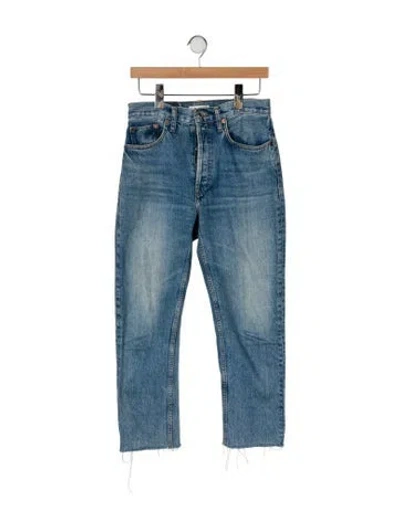 Pre-owned Re/done High-rise Straight Leg Jeans In Blue