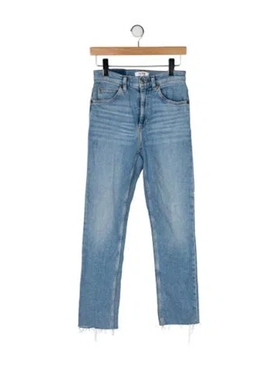 Pre-owned Re/done High-rise Straight Leg Jeans In Blue