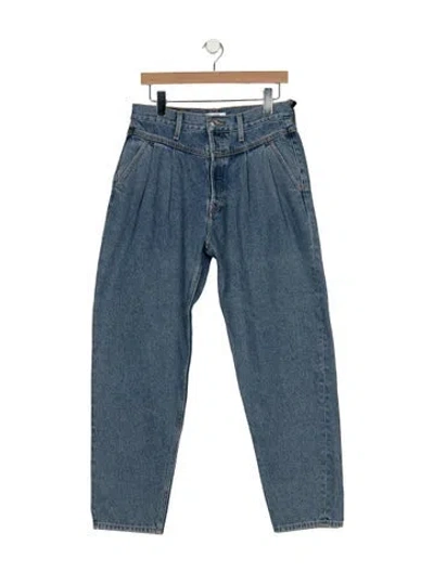 Pre-owned Re/done High-rise Straight Leg Jeans In Blue