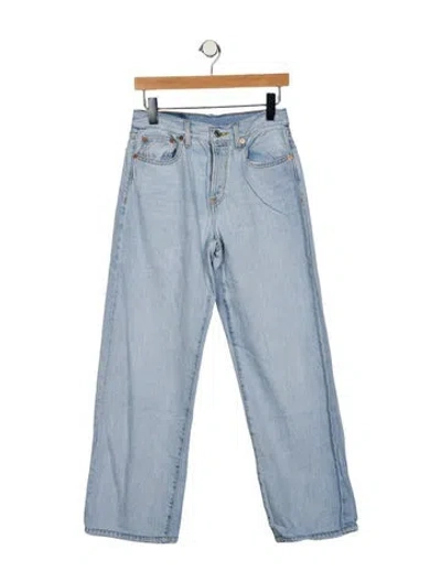 Pre-owned Re/done High-rise Straight Leg Jeans In Blue