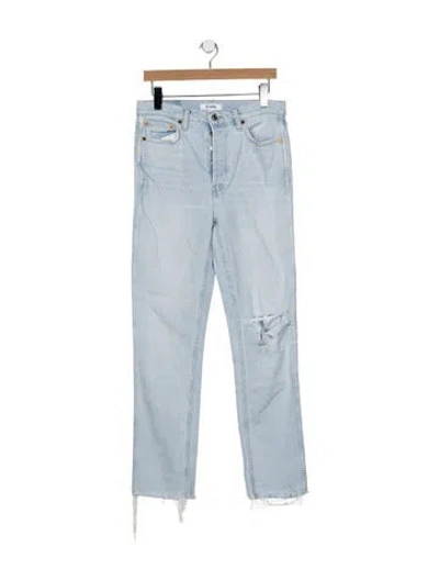 Pre-owned Re/done High-rise Straight Leg Jeans In Blue