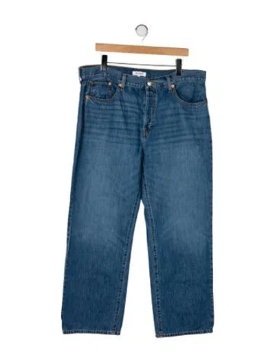 Pre-owned Re/done High-rise Straight Leg Jeans In Blue