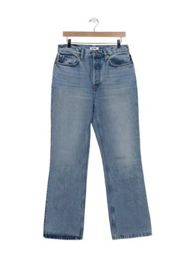 Pre-owned Re/done High-rise Straight Leg Jeans In Blue