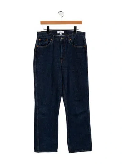Pre-owned Re/done High-rise Straight Leg Jeans In Blue