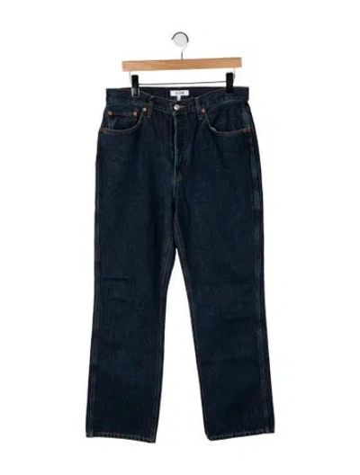 Pre-owned Re/done High-rise Straight Leg Jeans In Blue
