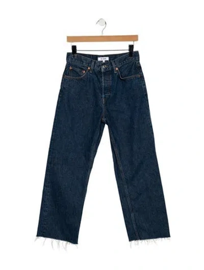 Pre-owned Re/done High-rise Straight Leg Jeans In Blue