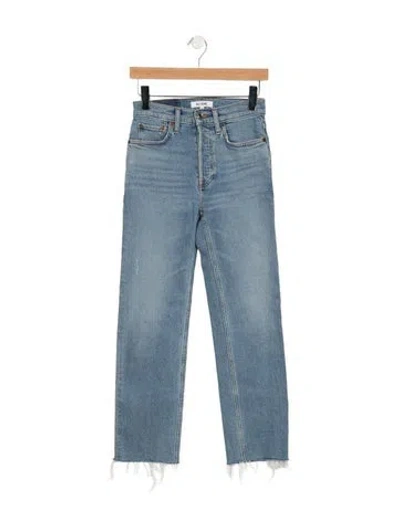 Pre-owned Re/done High-rise Straight Leg Jeans In Blue