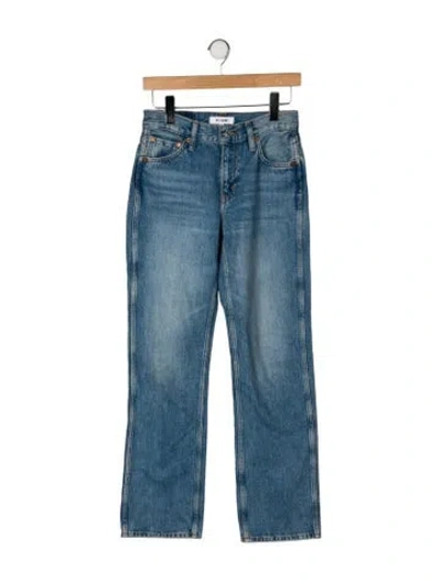 Pre-owned Re/done High-rise Straight Leg Jeans In Blue
