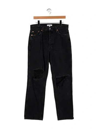 Pre-owned Re/done High-rise Straight Leg Jeans In Blue