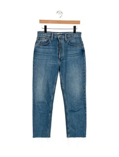 Pre-owned Re/done High-rise Straight Leg Jeans In Blue