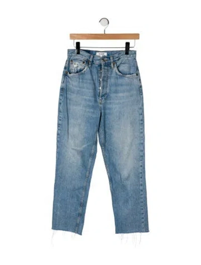 Pre-owned Re/done High-rise Straight Leg Jeans In Blue