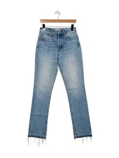 Pre-owned Re/done High-rise Straight Leg Jeans In Blue