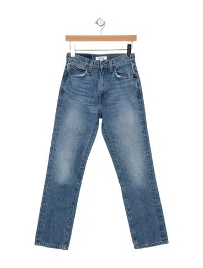 Pre-owned Re/done High-rise Straight Leg Jeans In Blue