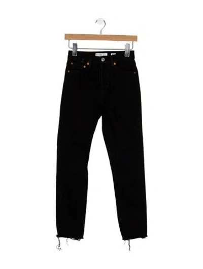 Pre-owned Re/done High-rise Straight Leg Jeans In Blue