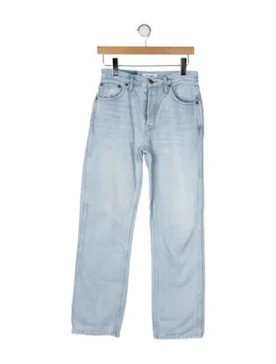 Pre-owned Re/done High-rise Straight Leg Jeans In Blue