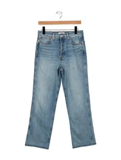 Pre-owned Re/done High-rise Straight Leg Jeans In Blue