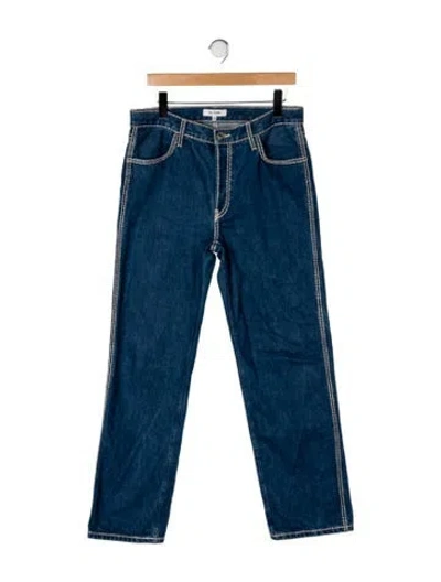 Pre-owned Re/done High-rise Straight Leg Jeans In Blue