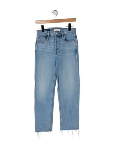 Pre-owned Re/done High-rise Straight Leg Jeans In Blue