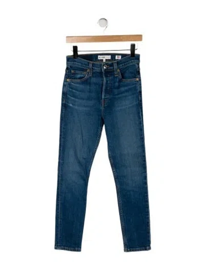 Pre-owned Re/done High-rise Straight Leg Jeans In Blue