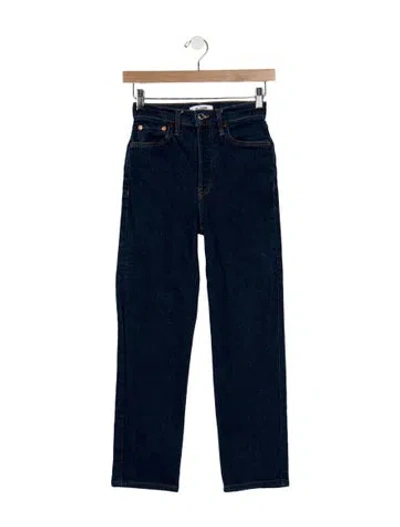 Pre-owned Re/done High-rise Straight Leg Jeans In Blue