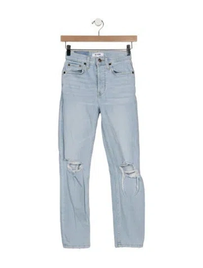 Pre-owned Re/done High-rise Straight Leg Jeans In Blue