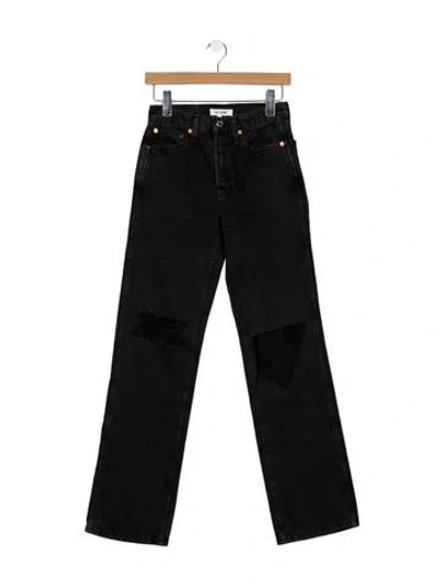 Pre-owned Re/done High-rise Straight Leg Jeans In Blue