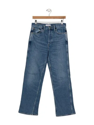 Pre-owned Re/done High-rise Straight Leg Jeans In Blue