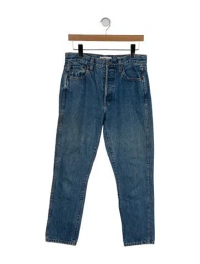 Pre-owned Re/done High-rise Straight Leg Jeans In Blue