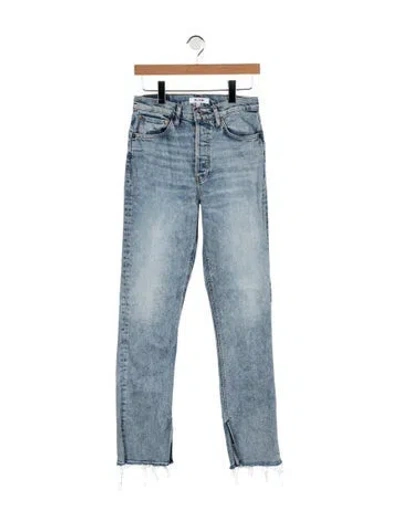 Pre-owned Re/done High-rise Straight Leg Jeans In Blue
