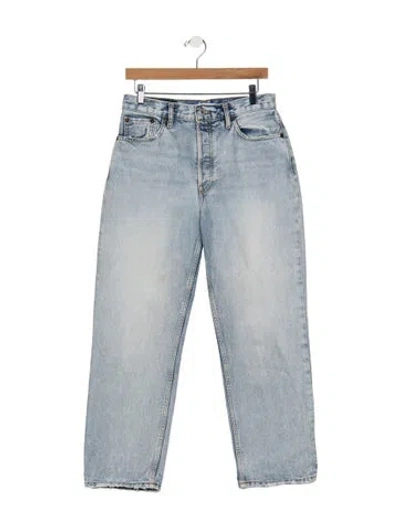 Pre-owned Re/done High-rise Straight Leg Jeans In Blue