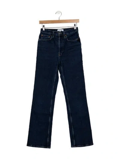 Pre-owned Re/done High-rise Straight Leg Jeans In Blue