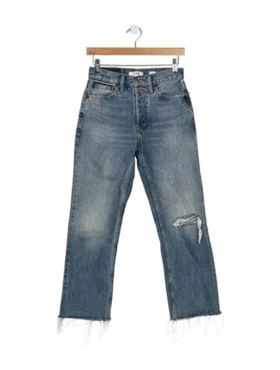 Pre-owned Re/done High-rise Straight Leg Jeans In Blue