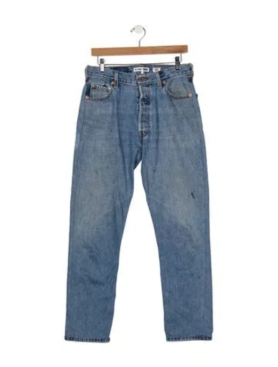 Pre-owned Re/done High-rise Straight Leg Jeans In Blue