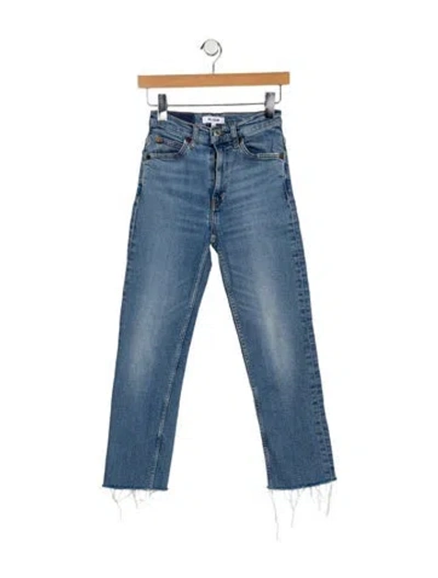 Pre-owned Re/done High-rise Straight Leg Jeans In Blue