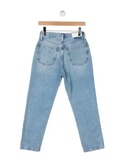 Pre-owned Re/done High-rise Straight Leg Jeans In Blue